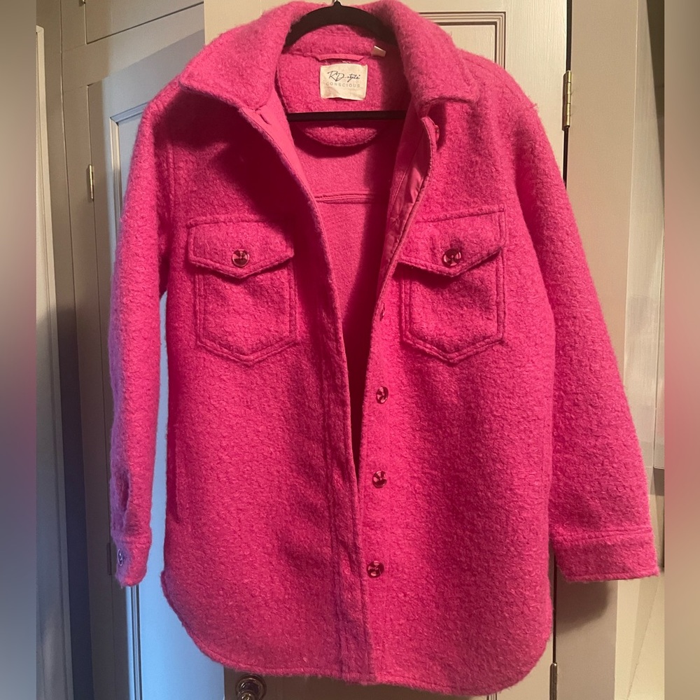 Anthropologie RDstyle brand boucle button down shacket sz xs